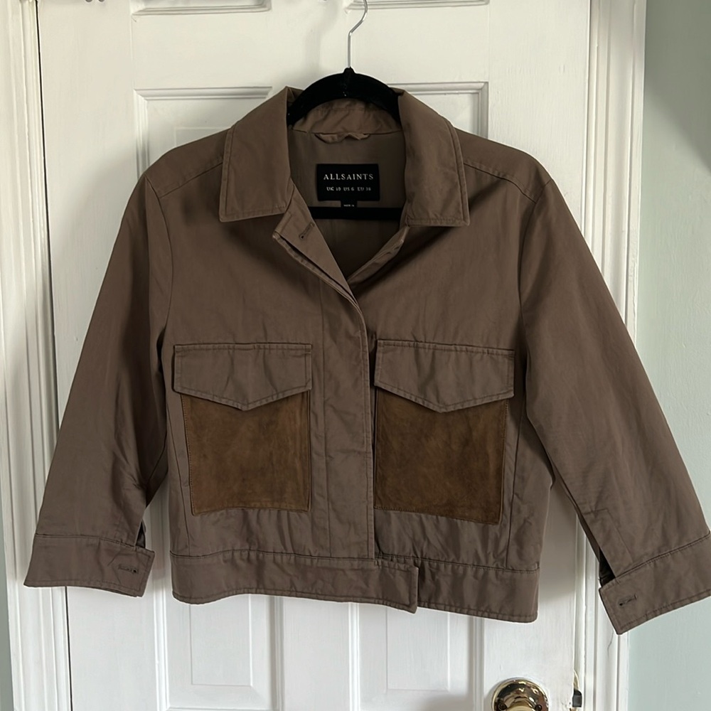 ALLSAINTS Suede & Cotton Jacket